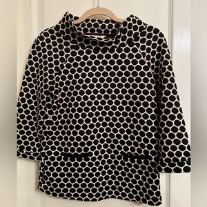 Boden Black Polka Dot Top Size 4